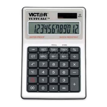 Victor Technology Victor 12-Digit Calculator, 99901, Hybrid Power, 4-5/8" X 6-1/2" X 1-3/4", White 99901